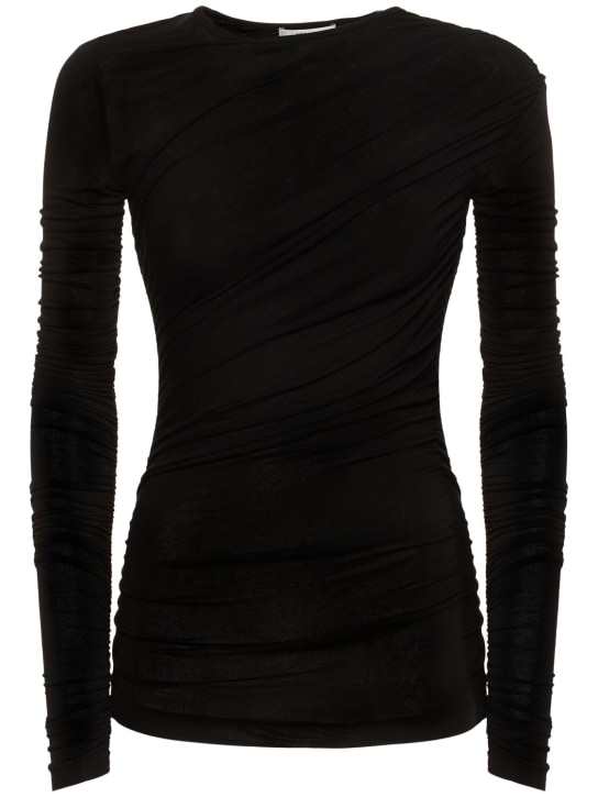 Agolde: Tania ツイストジャージーTシャツ - ブラック - women_0 | Luisa Via Roma