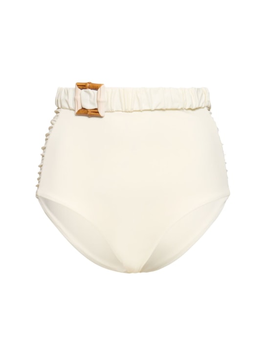 Johanna Ortiz: Mahaba belted lycra bikini bottoms - Ivory - women_0 | Luisa Via Roma