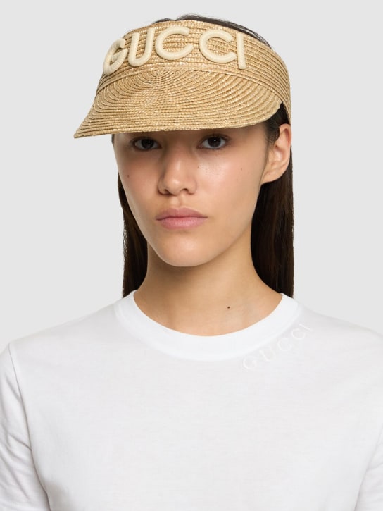 Gucci: Woven straw visor - women_1 | Luisa Via Roma