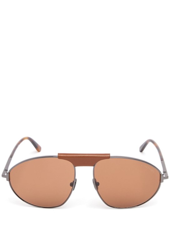 Tom Ford: Ken oversize metal sunglasses - women_0 | Luisa Via Roma