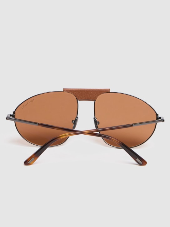 Tom Ford: Ken oversize metal sunglasses - Black/Brown - men_1 | Luisa Via Roma