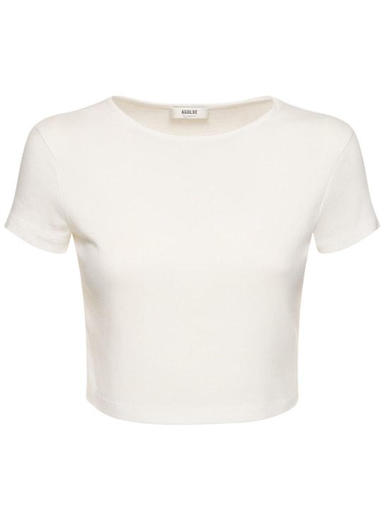 Agolde: T-Shirt aus Modalmischjersey „Savannah“ - Weiß - women_0 | Luisa Via Roma