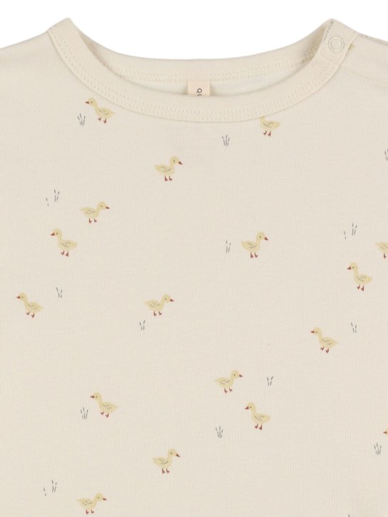 Quincy Mae: T-shirt en jersey de coton biologique - Beige - kids-girls_1 | Luisa Via Roma