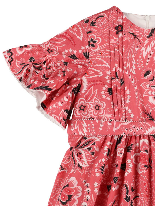 Etro: Robe en popeline de coton tissé imprimé - Fuchsia/Ivory - kids-girls_1 | Luisa Via Roma