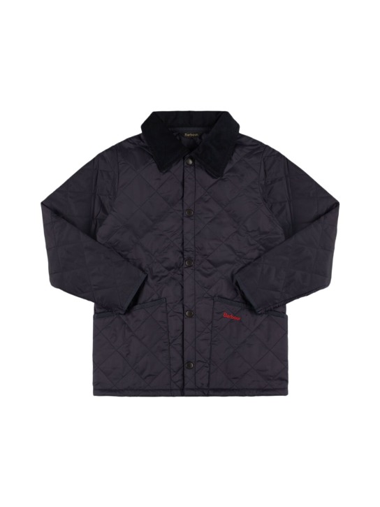 BARBOUR: Liddesdale quilted puffer jacket - Lacivert - kids-boys_0 | Luisa Via Roma