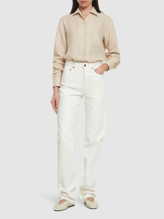 Loro Piana: Sade high waist denim straight jeans - White - women_1 | Luisa Via Roma