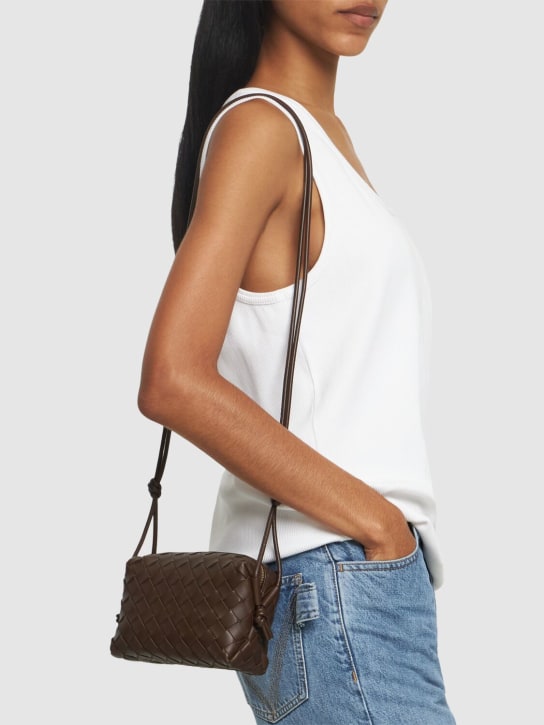 Bottega Veneta: Mini Loop leather camera bag - Light Brown - women_1 | Luisa Via Roma