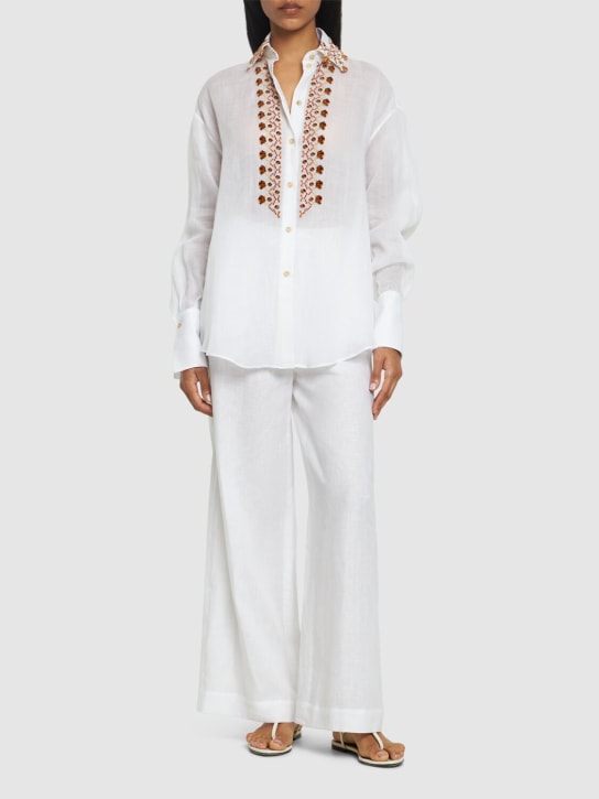 Ermanno Scervino: Embroidered shirt - White - women_1 | Luisa Via Roma