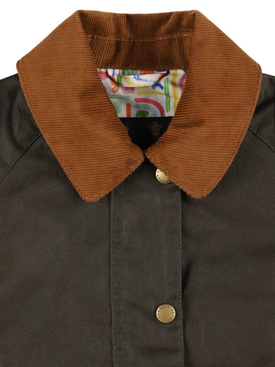 BARBOUR: Leichte Jacke aus gewachster Baumwolle „Acorn“ - Militärgrün - kids-boys_1 | Luisa Via Roma