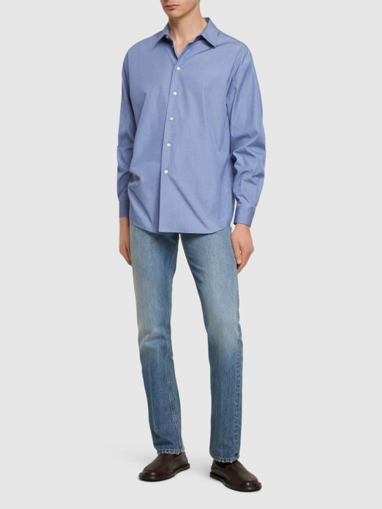 The Row: Atticus cotton shirt - Oxford Blue - men_1 | Luisa Via Roma