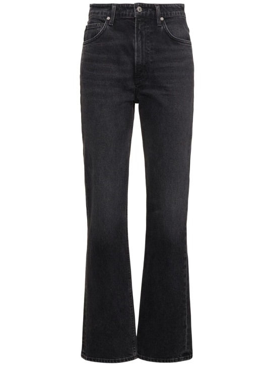 CITIZENS OF HUMANITY: Zurie high rise denim straight jeans - Grey - women_0 | Luisa Via Roma