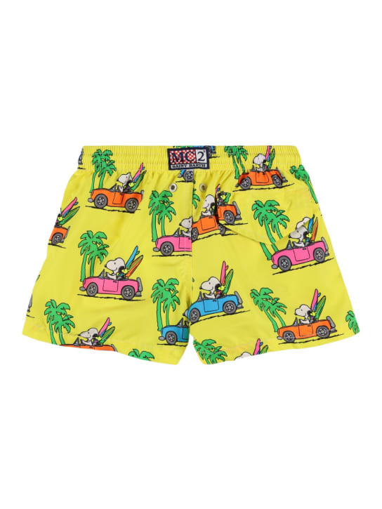 Mc2 Saint Barth: Snoopy print nylon swim shorts - Sarı - kids-boys_1 | Luisa Via Roma