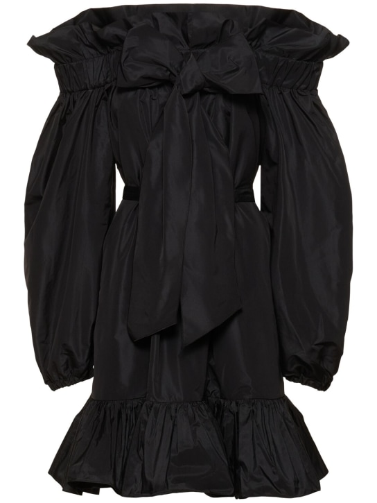 Patou: Faille volume mini dress w/bow - Black - women_0 | Luisa Via Roma