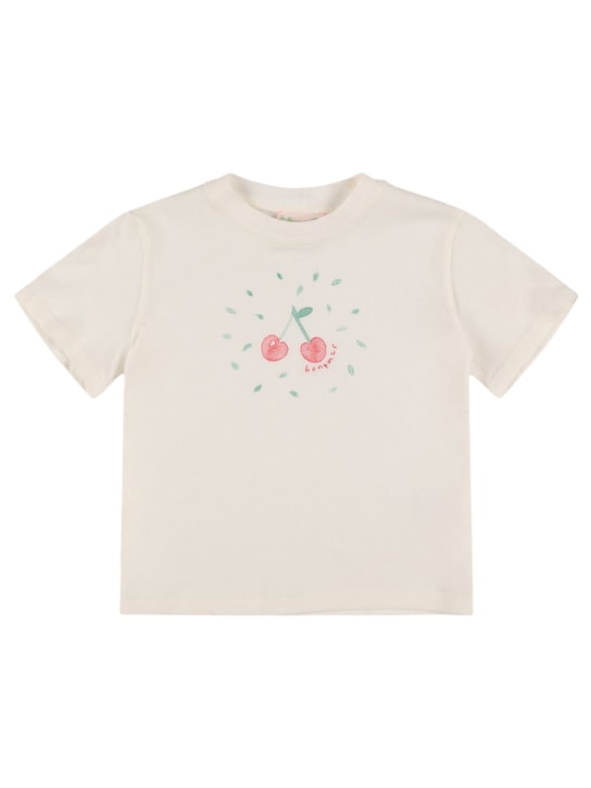 Bonpoint: 棉质平纹针织T恤 - 白色 - kids-girls_0 | Luisa Via Roma