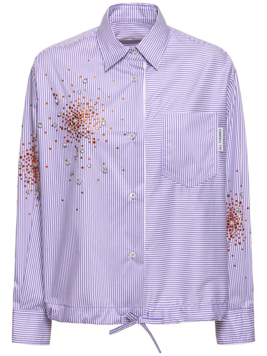 Des Phemmes: Camisa de popelina con bordado - Multi Lilac - women_0 | Luisa Via Roma