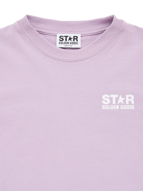 Golden Goose: Star logo cotton t-shirt - Fair Orchid - kids-girls_1 | Luisa Via Roma