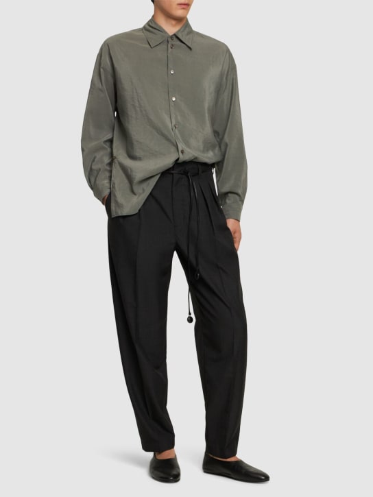 Lemaire: Twisted silk blend shirt - Grey - men_1 | Luisa Via Roma