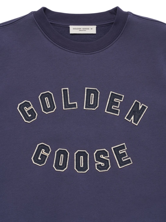 Golden Goose: Sudadera de algodón con logo - Eclipse - kids-boys_1 | Luisa Via Roma