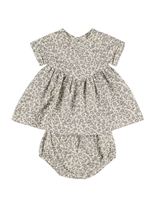 Quincy Mae: Printed organic cotton gauze dress - Renkli - kids-girls_0 | Luisa Via Roma