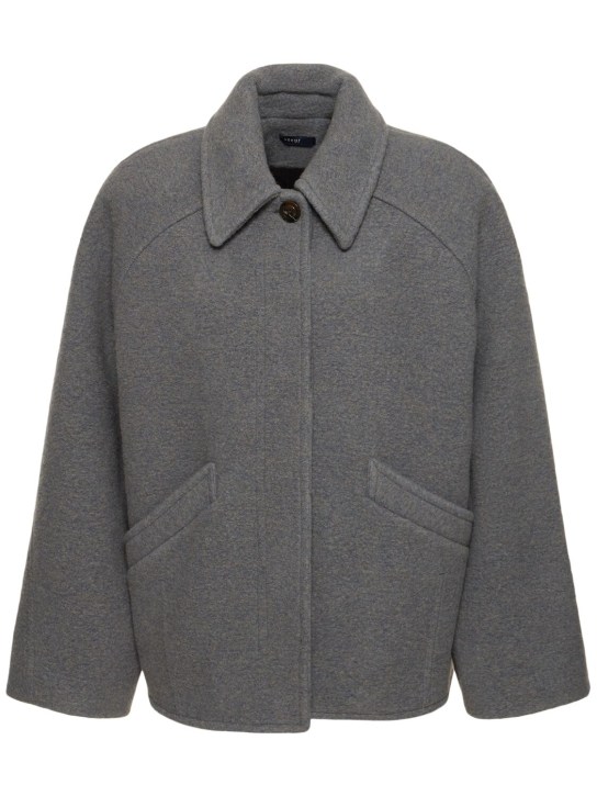 Soeur: Balard wool blend knit jacket - Blue/Grey - women_0 | Luisa Via Roma