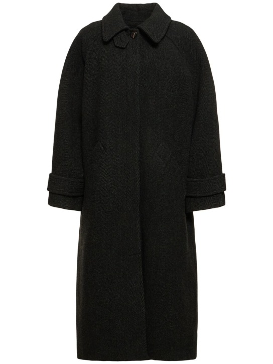 Soeur: Berlin wool long coat - Black/Green - women_0 | Luisa Via Roma