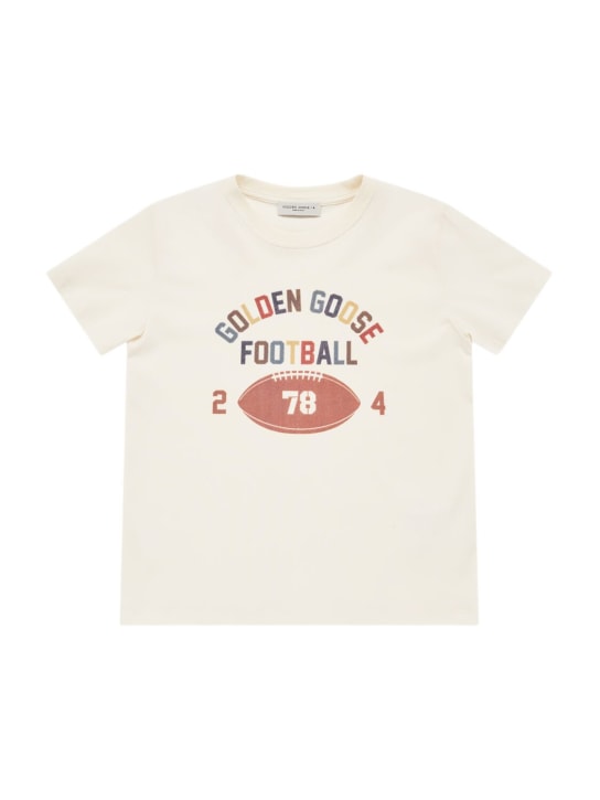 Golden Goose: Journey コットンTシャツ - ホワイト - kids-boys_0 | Luisa Via Roma