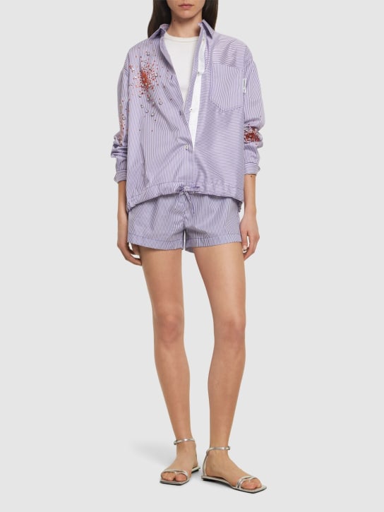 Des Phemmes: Camisa de popelina con bordado - Multi Lilac - women_1 | Luisa Via Roma