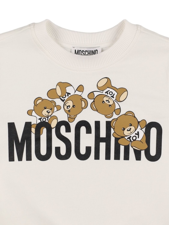 Moschino: 코튼 크루넥 스웨트셔츠 - 화이트 - kids-boys_1 | Luisa Via Roma