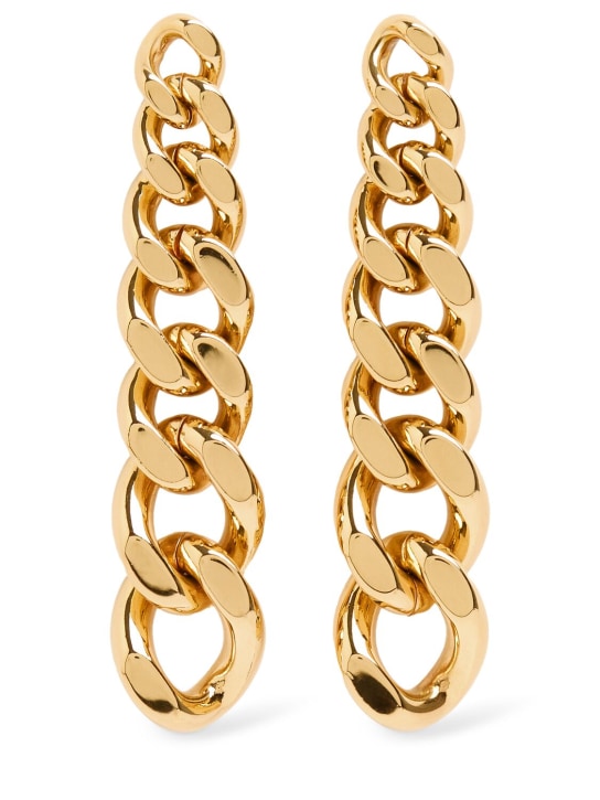 Jil Sander: Chain pendant earrings - Gold - women_0 | Luisa Via Roma