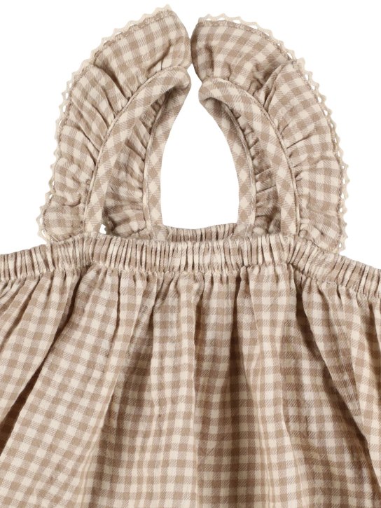 Quincy Mae: Printed organic cotton gauze dress - White/Beige - kids-girls_1 | Luisa Via Roma