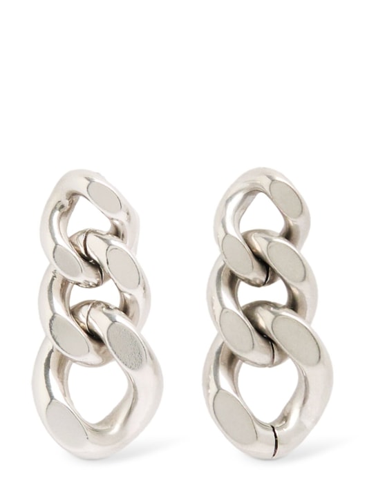 Jil Sander: Small chain pendant earrings - Silver - women_0 | Luisa Via Roma