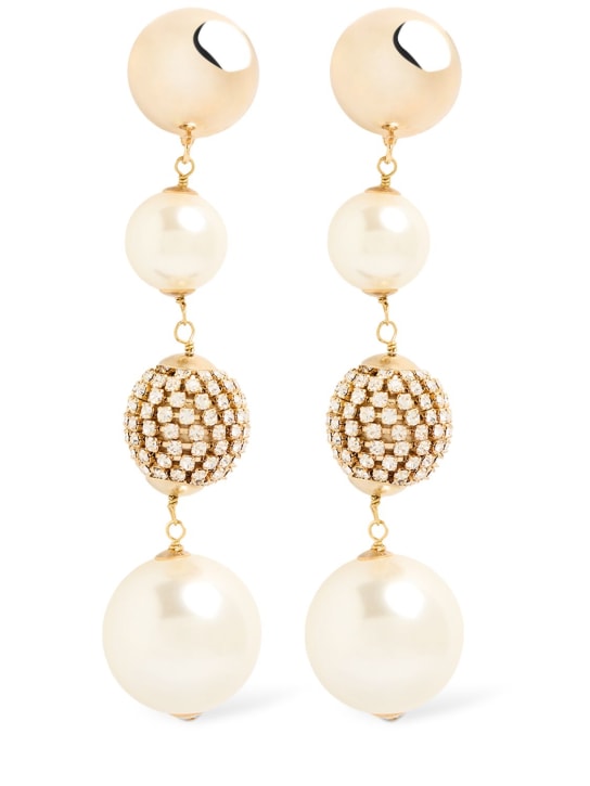 Rosantica: Bucaneve Imitation drop earrings - Beyaz/Kristal - women_0 | Luisa Via Roma