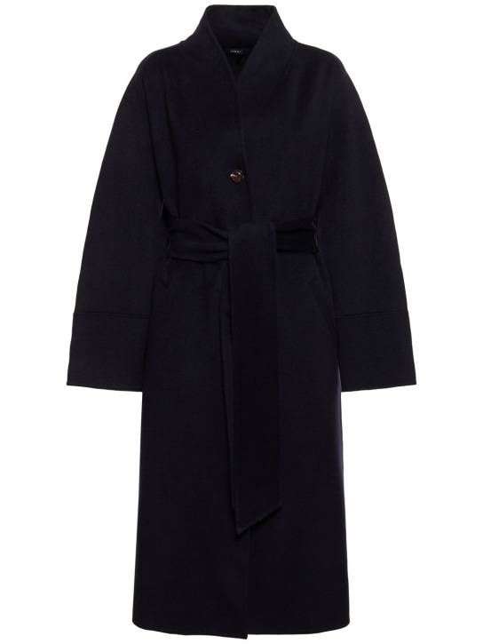 Soeur: Cesar wool blend long coat - Koyu Lacivert - women_0 | Luisa Via Roma