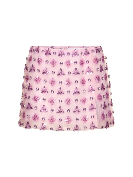 Des Phemmes: Embellished organza mini skirt - Multi Lilac - women_0 | Luisa Via Roma