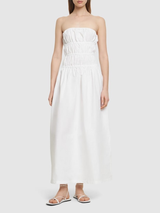 Designers Remix: Connor strapless cotton midi dress - White - women_1 | Luisa Via Roma