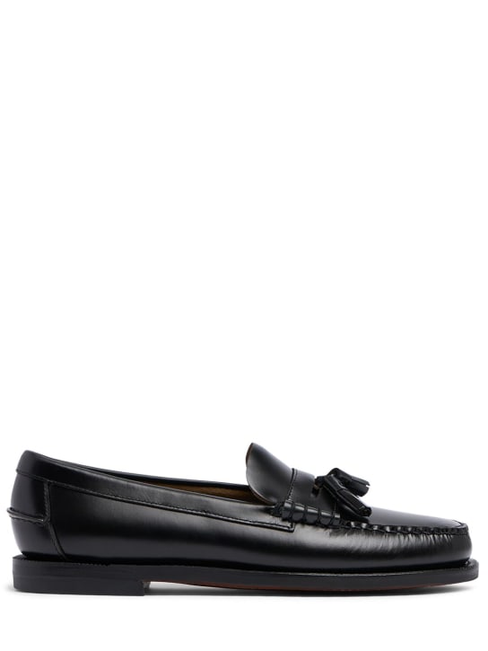 Sebago: Classic Dan Multi Tassel皮革乐福鞋 - 黑色/粉色 - women_0 | Luisa Via Roma