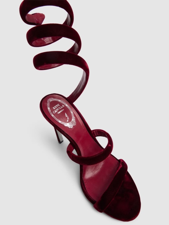 René Caovilla: 105mm Cleo velvet sandals - Burgundy - women_1 | Luisa Via Roma