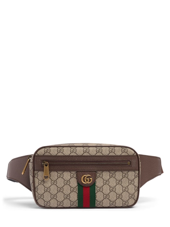Gucci: Ophidia GG canvas belt bag - Bej/Kahverengi - men_0 | Luisa Via Roma