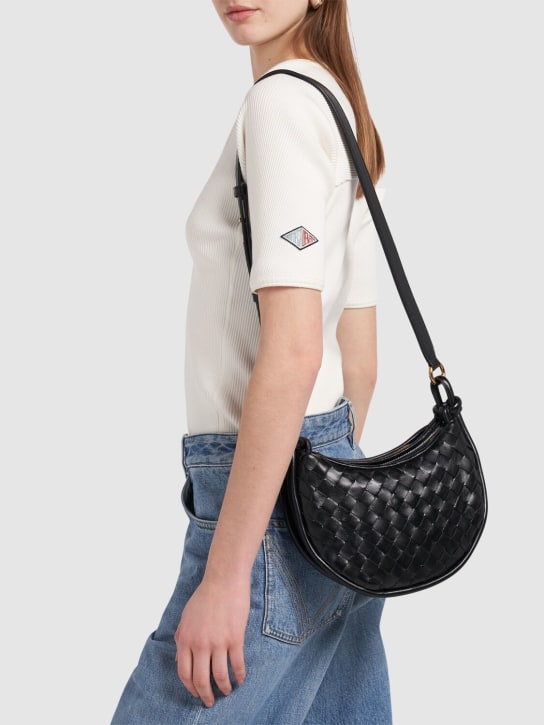 Bottega Veneta: Gemelli Messenger leather cross-body bag - Black - women_1 | Luisa Via Roma