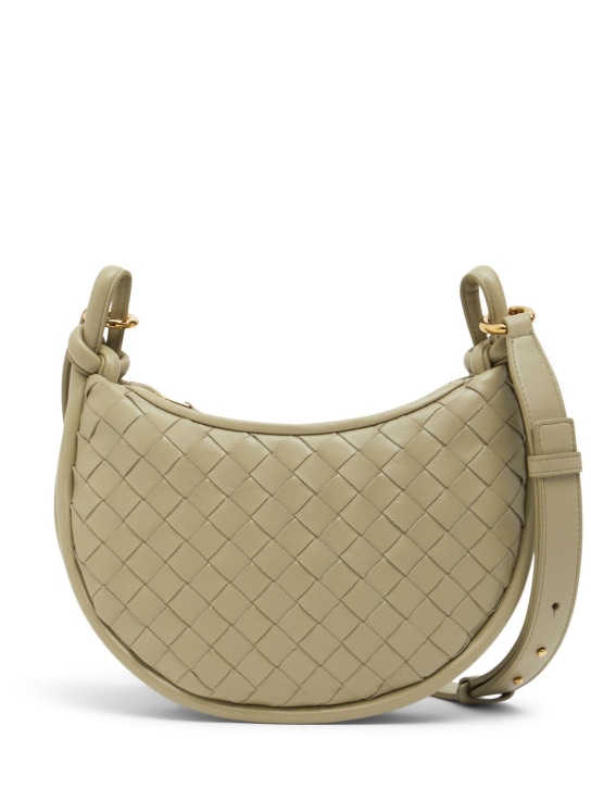 Bottega Veneta: Gemelli Messenger皮革斜挎包 - Travertine - women_0 | Luisa Via Roma