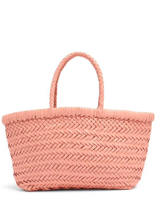 Dragon Diffusion: Mini Flat Gora leather basket bag - Pink - women_0 | Luisa Via Roma