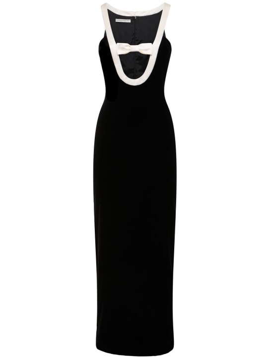 Alessandra Rich: Velvet viscose evening dress - Black/White - women_0 | Luisa Via Roma