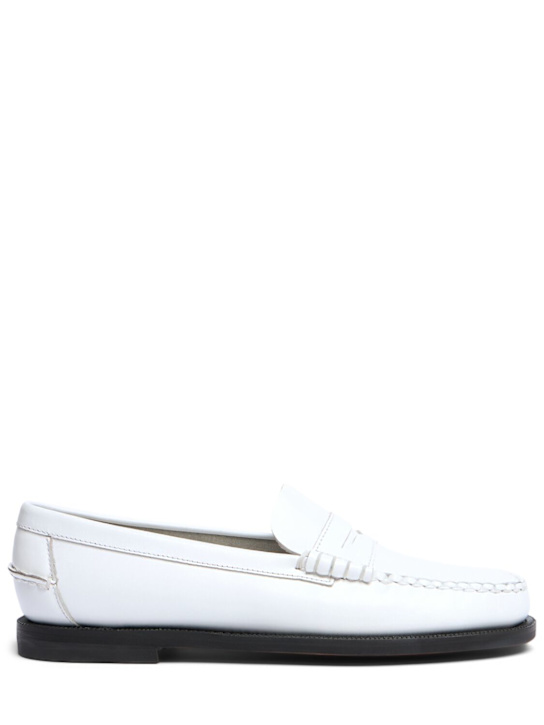 Sebago: Classic Dan Pigment leather loafers - White - women_0 | Luisa Via Roma