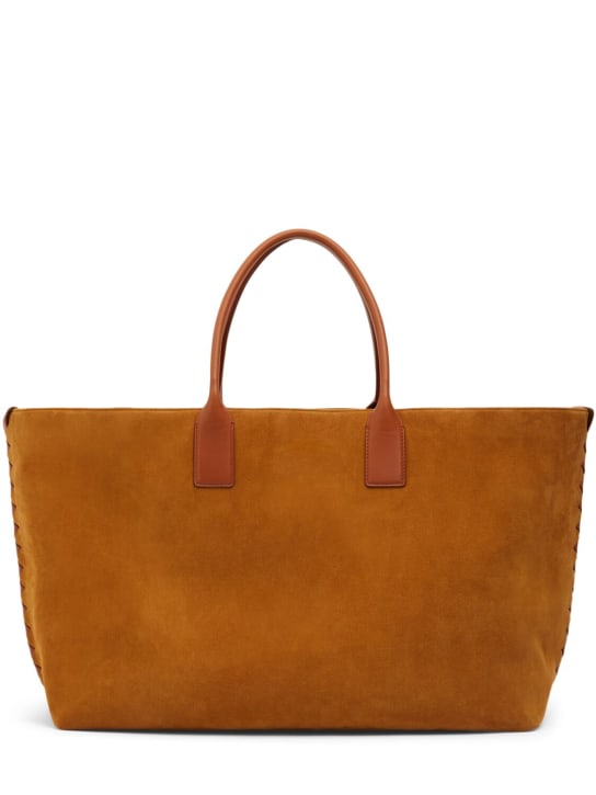 Bottega Veneta: Grand sac cabas en cuir Cabat - Camel - women_0 | Luisa Via Roma