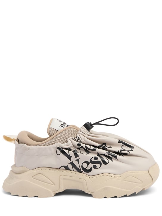 Vivienne Westwood: Sneakers en cuir Romper Bag - Blanc Cassé - women_0 | Luisa Via Roma