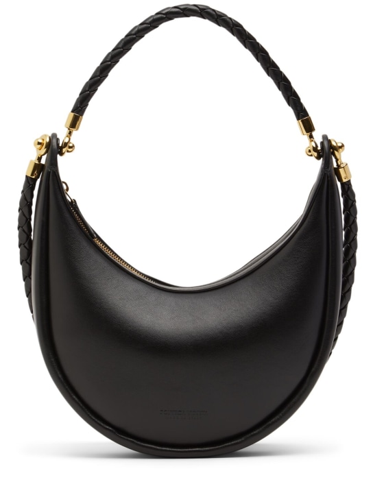 Bottega Veneta: Small Hula Hoop leather shoulder bag - Black - women_0 | Luisa Via Roma