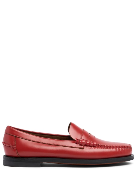Sebago: Classic Dan Pigment leather loafers - Red - women_0 | Luisa Via Roma
