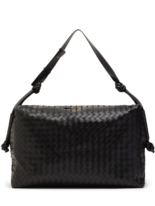 Bottega Veneta: Large Loop Weekender leather bag - Black - women_0 | Luisa Via Roma
