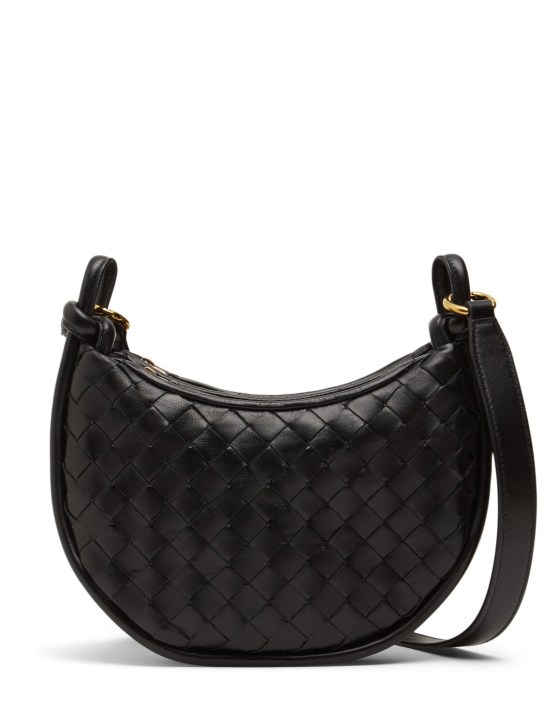 Bottega Veneta: Gemelli Messenger leather cross-body bag - Black - women_0 | Luisa Via Roma