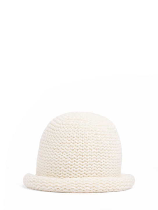 Loro Piana: Hida Cloche cotton blend hat - Beyaz - women_0 | Luisa Via Roma